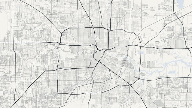 Houston Texas City Street Map Cream Ivory Minimalist Poster