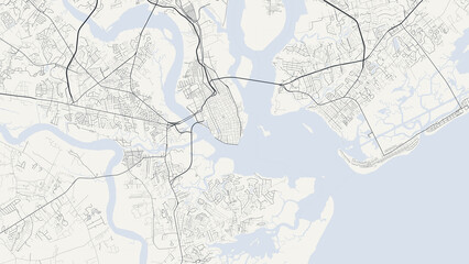 Obraz premium Charleston South Carolina City Street Map Cream Ivory Minimalist Poster