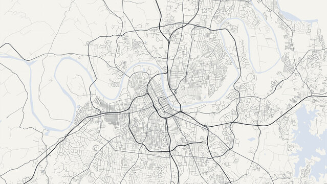 Nashville Tennessee City Street Map Cream Ivory Minimalist Poster