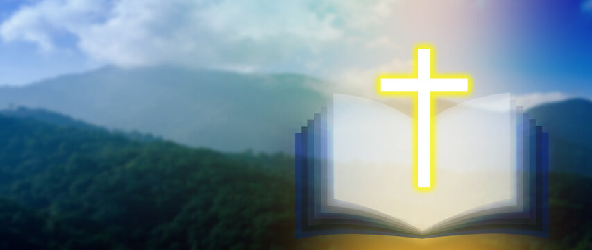 Easter christian cross background resurrection. Religion Christ and cross of Jesus Christ, Crucifix, Faith and Hope, christianity and religion concept, christian background. not ai