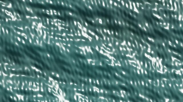 Calm Water Surface Ripples and Sparkling Sky Reflections Seamless Loop in rich emerald tones