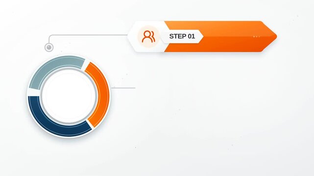 Three Step Circular Process Infographic Reveals Arrow Labels with Business Icons