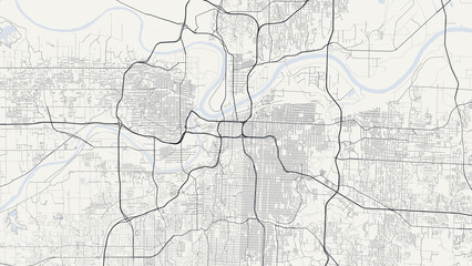 Kansas City Missouri City Street Map Cream Ivory Minimalist Poster © Auras
