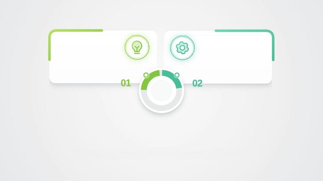 Four Option Process Infographic Arranges Icon Cards Around a Central Circle