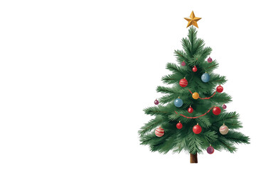 Obraz premium Festive Christmas tree with colorful ornaments