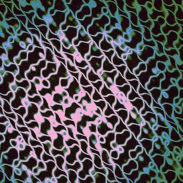 Abstract Wavy Pattern, Psychedelic Swirls, Neon Light Texture, Vibrant Digital Art Background