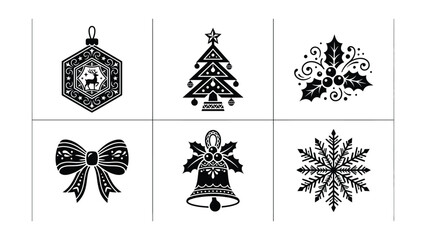 Black and white christmas ornament with reindeer design © Mst. Taslima Akhter