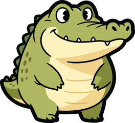Fototapeta premium Cute Cartoon Alligator Isolated 
