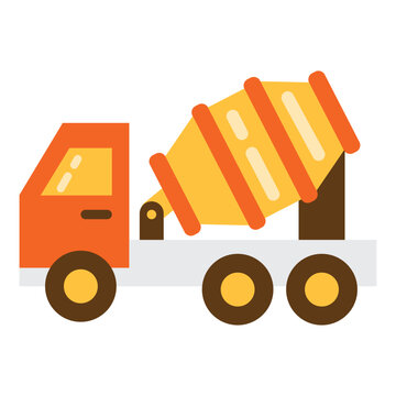 Cement Mixer Truck icon design