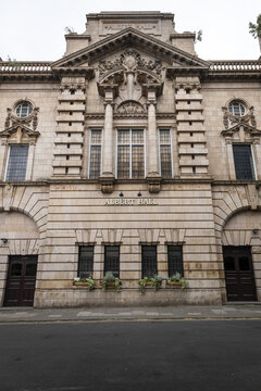 Nottingham, England, United Kingdom - 15 July 2026: View of the historic Albert Hall facade featuring ornate stone carvings, tall windows, and flower boxes at the entrance.