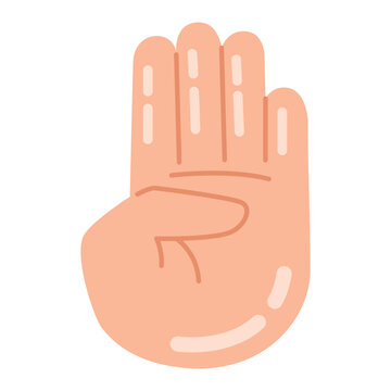 Four Fingers Raised Hand Icon Design