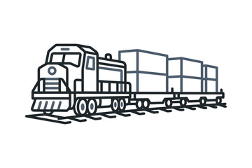 Freight Train Cargo Vector Illustration © Noval