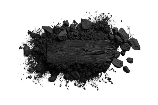 Black charcoal powder and paint brush stroke