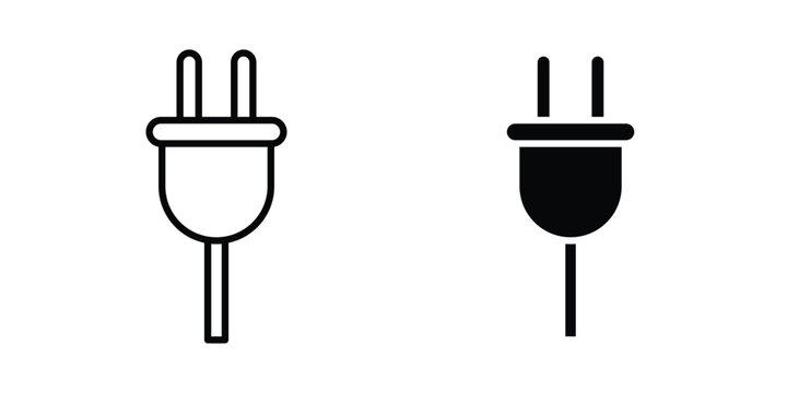 Plug adapter icon line logo set. EPS10