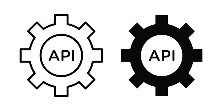 API icon line logo set. EPS10
