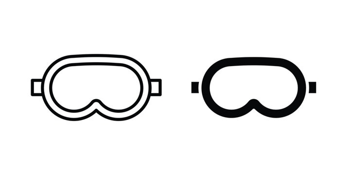 Eye mask icon line logo set. EPS10