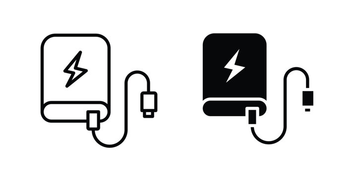 Power bank icon flat art series