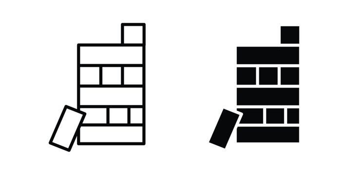 Jenga icon flat art series