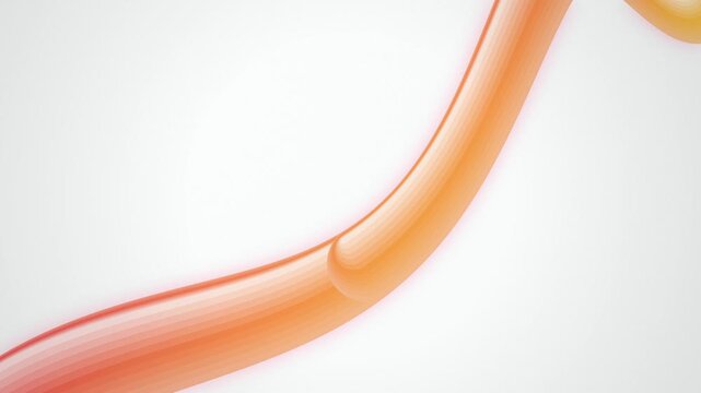 Curved glossy tube shape transitions from red to orange yellow