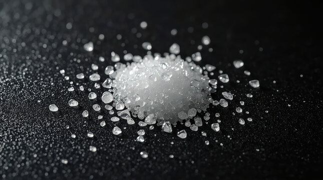Sparkling sea salt crystal macro close up realistic minimalist texture shimmering granules