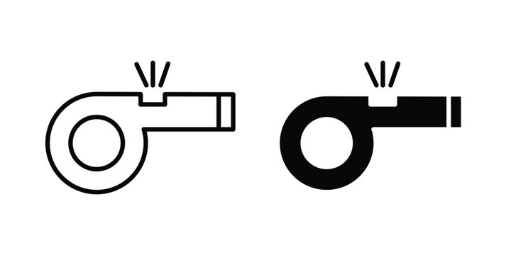 Whistle icon solid symbol collection