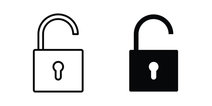 Unlock icon solid symbol collection
