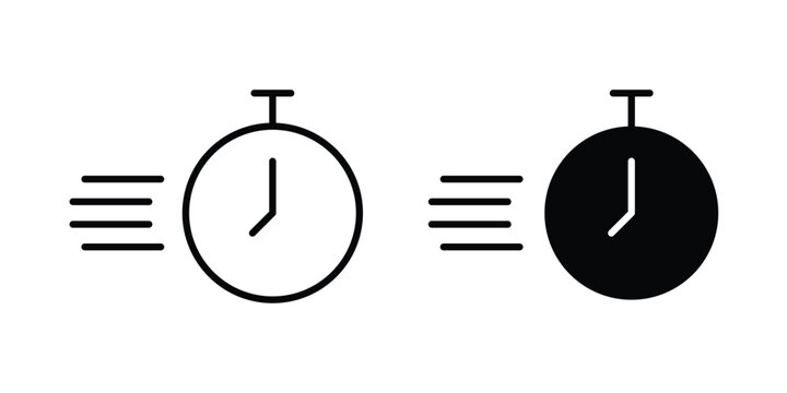 Time fast icon solid symbol collection