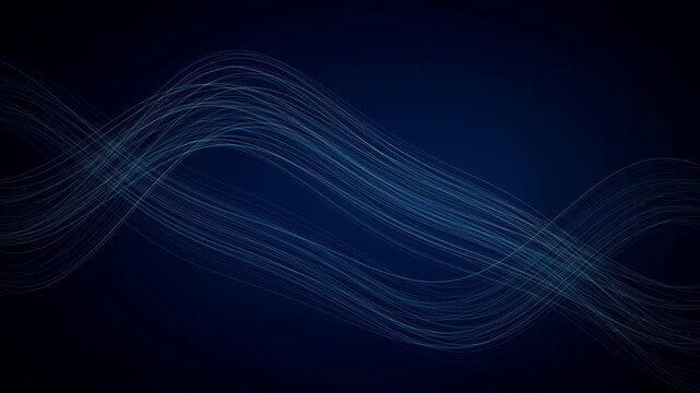 Thin light lines flow and undulate horizontally forming wave-like patterns