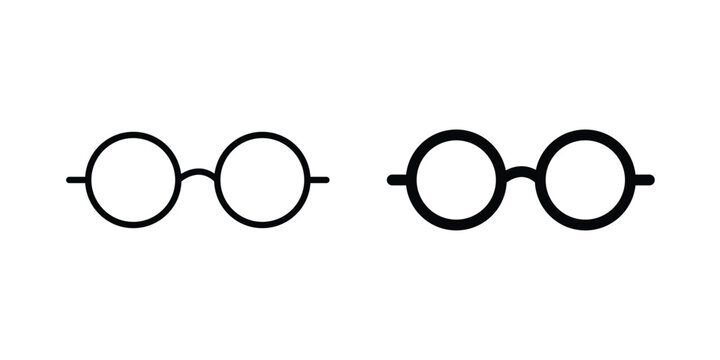 Glasses icon solid symbol collection