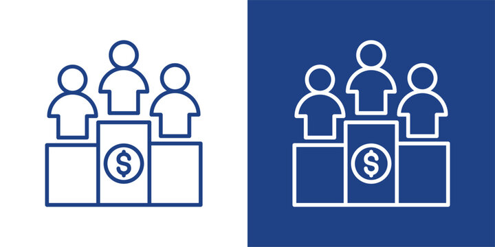 Competitive Advantage Blue And White Icon Style Collection