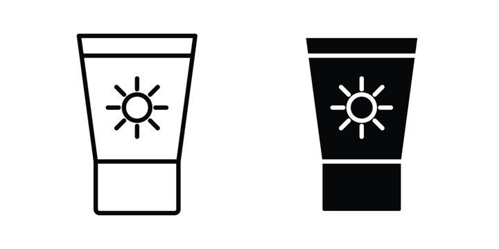 Sunscreen icon vector logo collection