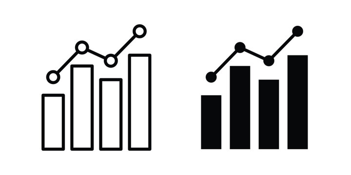 Statistics icon vector logo collection