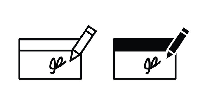 E Signature icon vector logo collection
