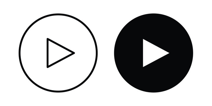 Media play button icon vector logo collection