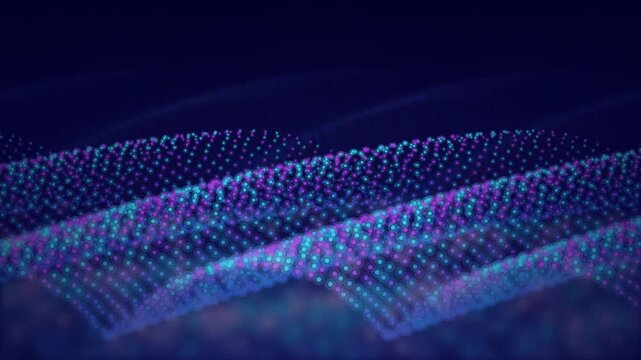 Glowing particle wave flows in a three dimensional digital motion