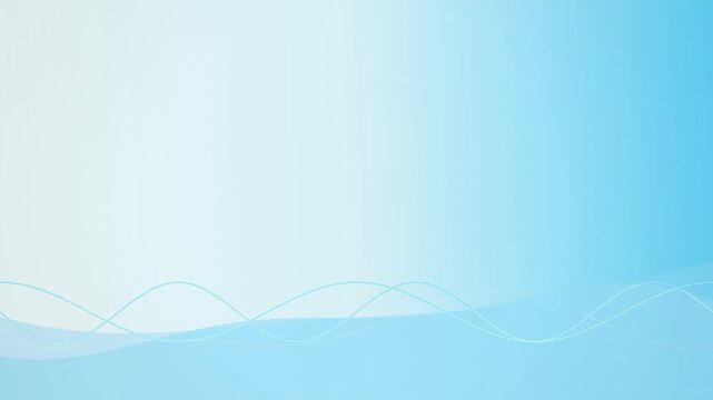 Light blue gradient background with flowing wave shapes and white curves
