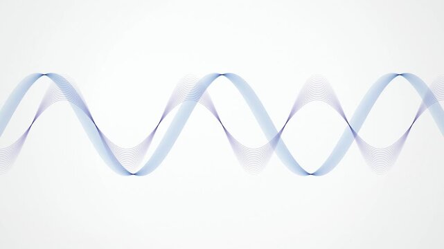 Stylized double helix wave patterns flowing in a continuous motion