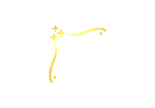 Elegant Gold Triple Diamond Flourish Corner Decorative Graphic Element PNG