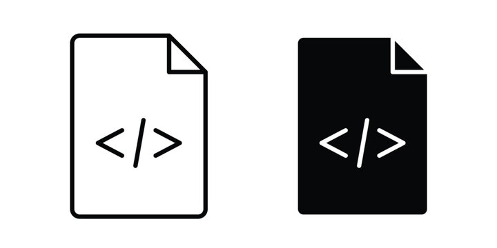 HTML script icon outline art collection