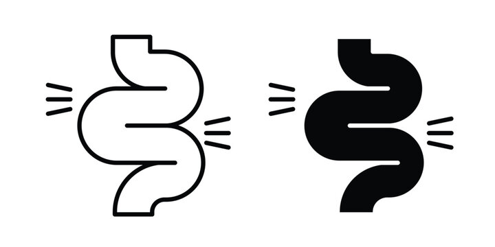 Gut constipation icon outline art collection
