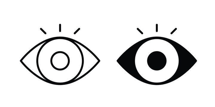 Vision icon outline art collection