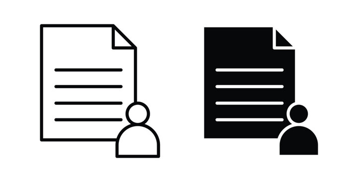Job candidate icon outline art collection