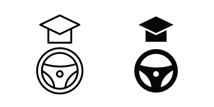 Driving school icon for marketing designs