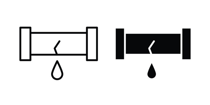 Broken pipe icon for marketing designs