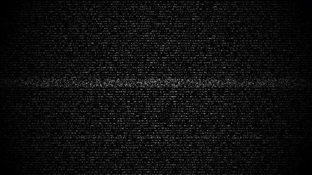 Vintage tv static creates monochromatic digital grain texture suitable for retro design elements, film effects, horror scenes, glitch animation.