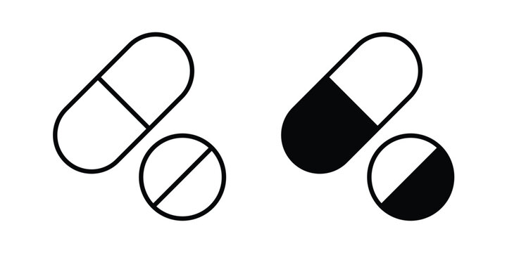 Painkiller pills icon minimal logo collection