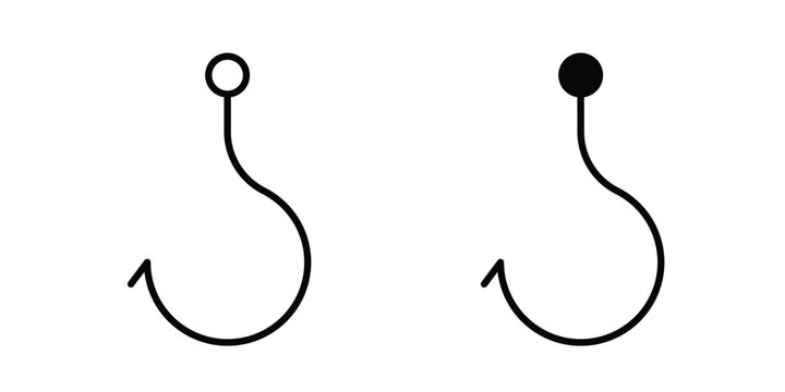 Fishing Hook icon minimal logo collection