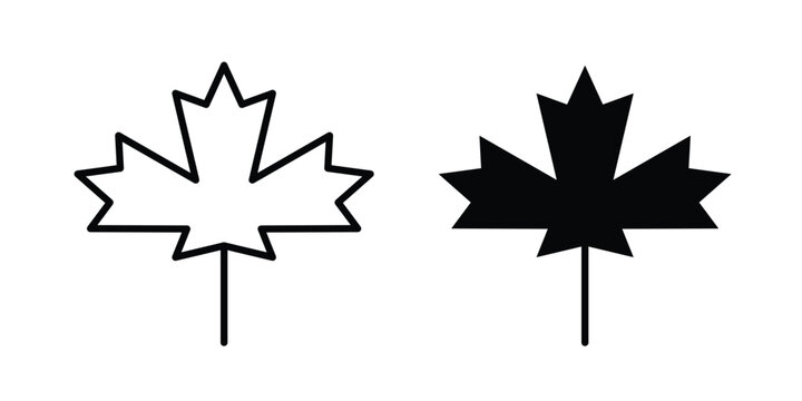 Maple leaf icon minimal logo collection