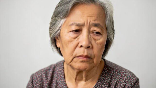 A Wrinkle in Time: A close-up portrait captures an elderly woman's contemplative gaze, her weathered face etched with the stories of a lifetime, evoking a sense of profound reflection and wisdom.