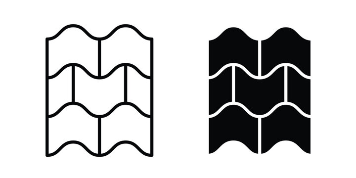 Roof tile icon line art pictograms collection. EPS10